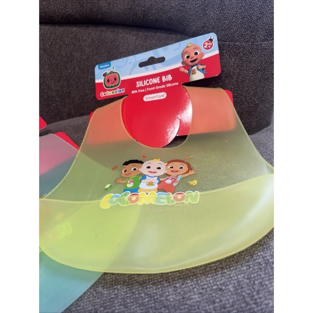 Cocomelon Silicone Bibs for Babies with Adjustable Neck‎ - Durable Baby Silicone